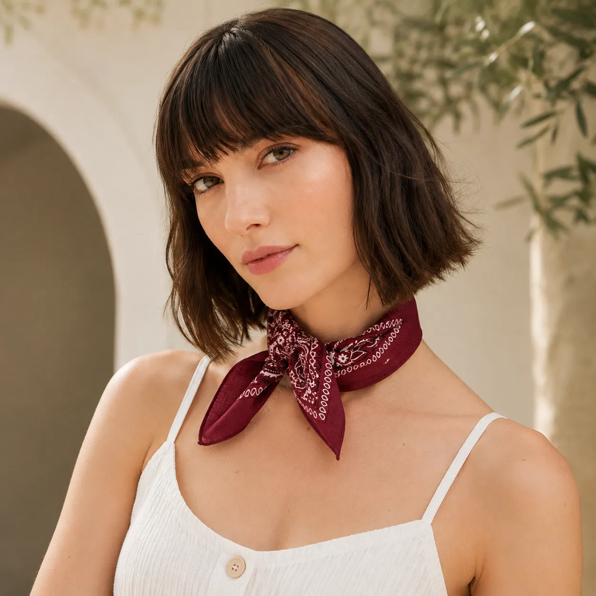 Bawełniana bandana unisex z klasycznym wzorem