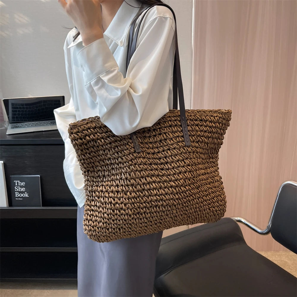 Torba plażowa shopper ratanowa