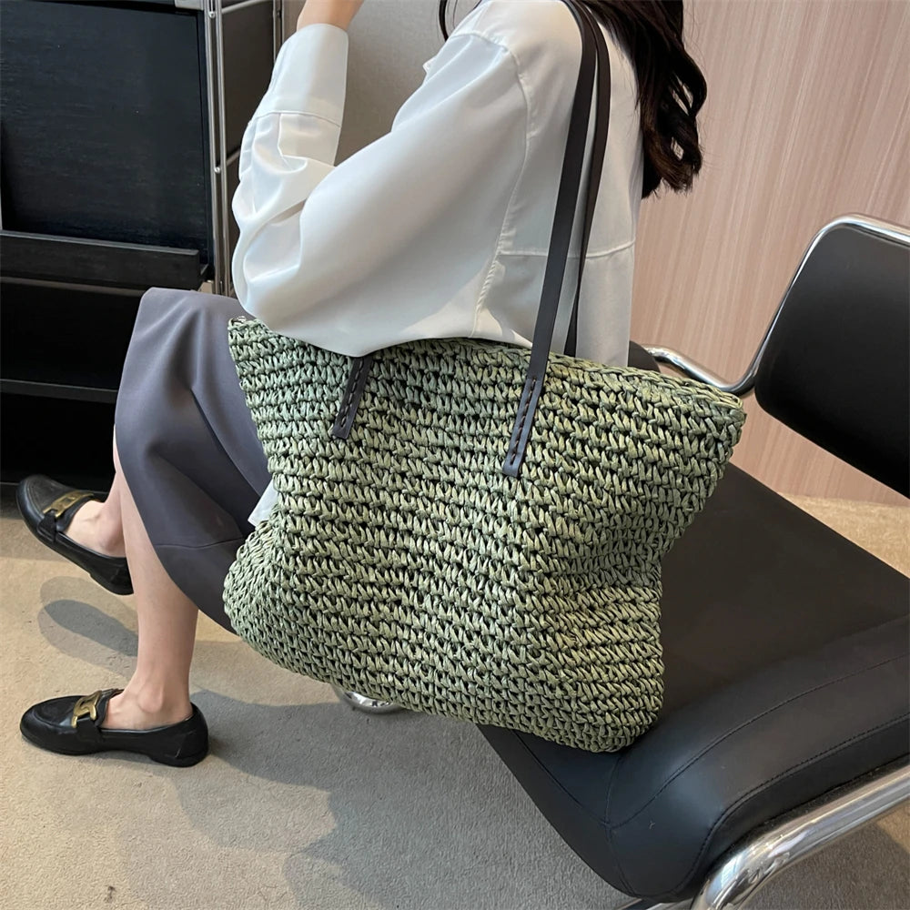 Torba plażowa shopper ratanowa