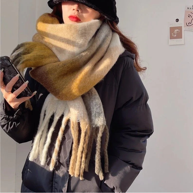 Zimowy gruby szalik