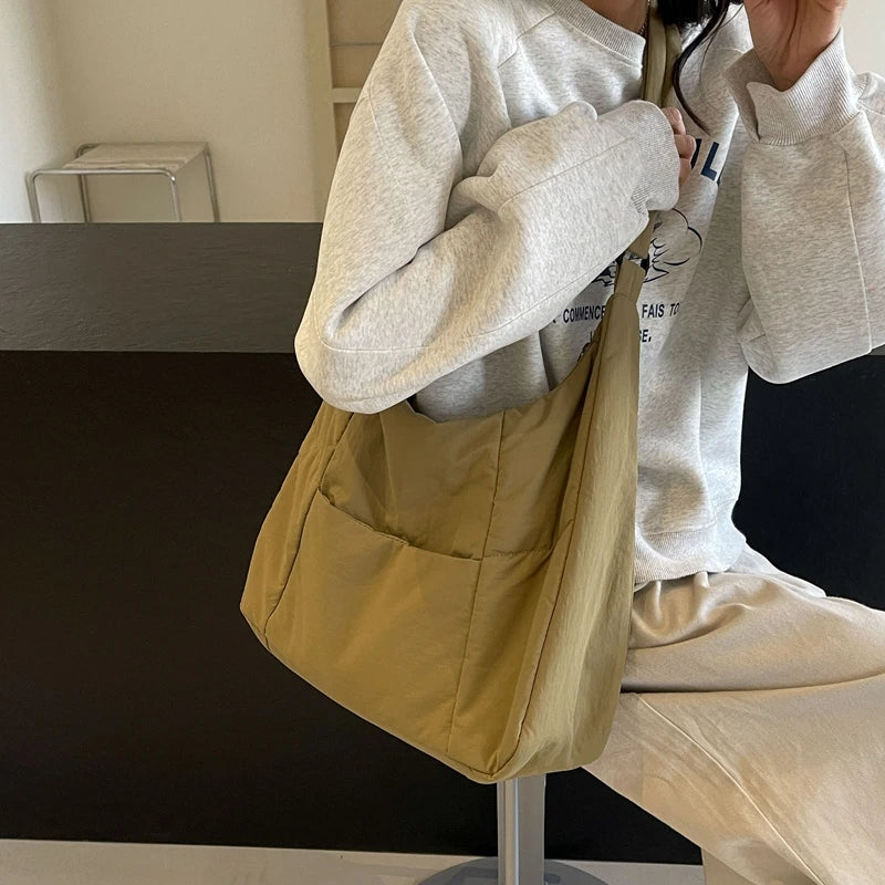 Nylonowa torba shopper z kieszenią