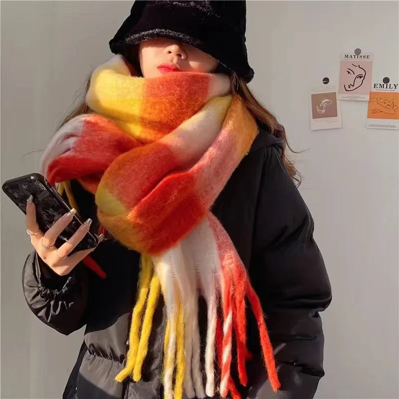 Zimowy gruby szalik