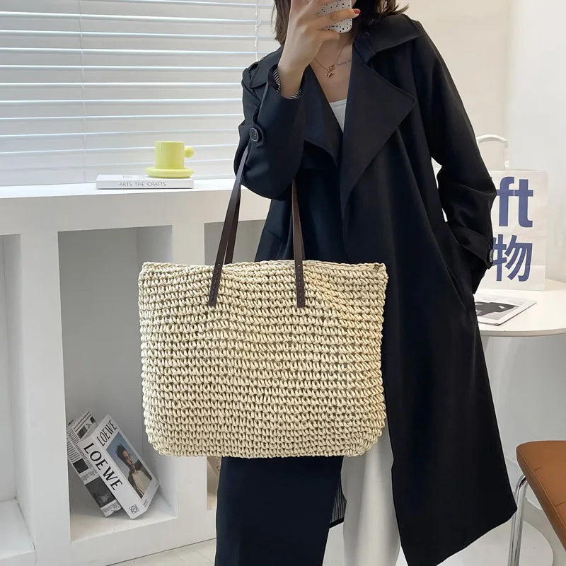 Torba plażowa shopper ratanowa