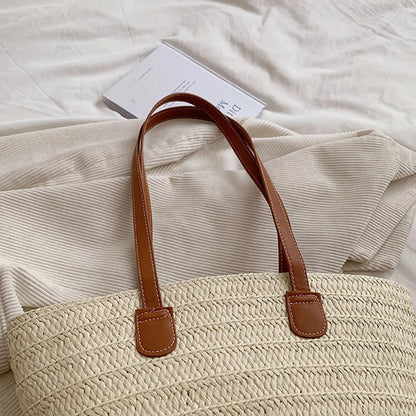 Słomiana torebka plażowa shopper