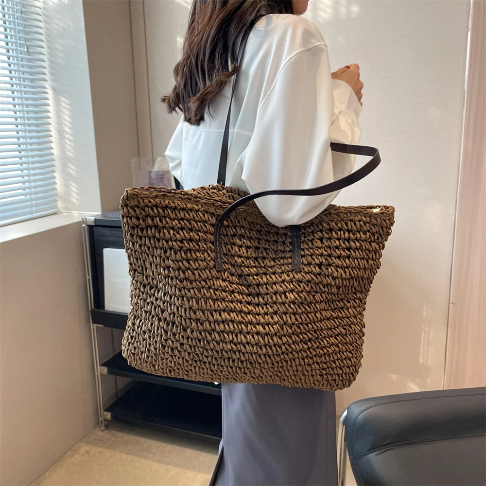 Torba plażowa shopper ratanowa