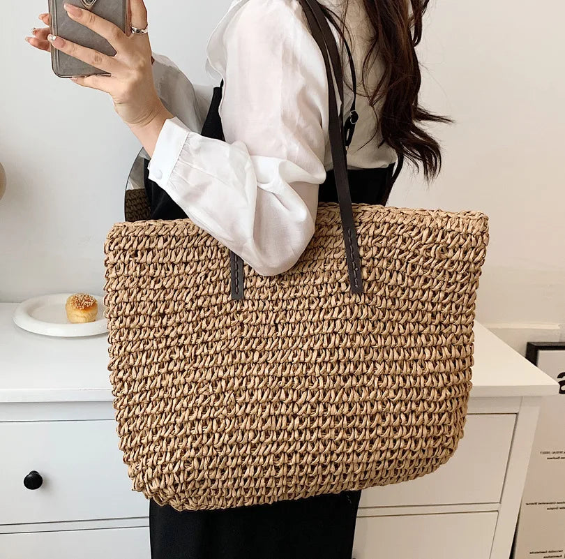 Torba plażowa shopper ratanowa