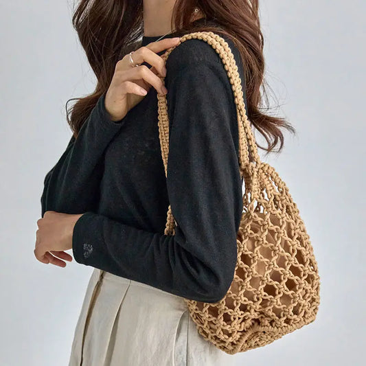 Pleciona torebka plażowa okrągła