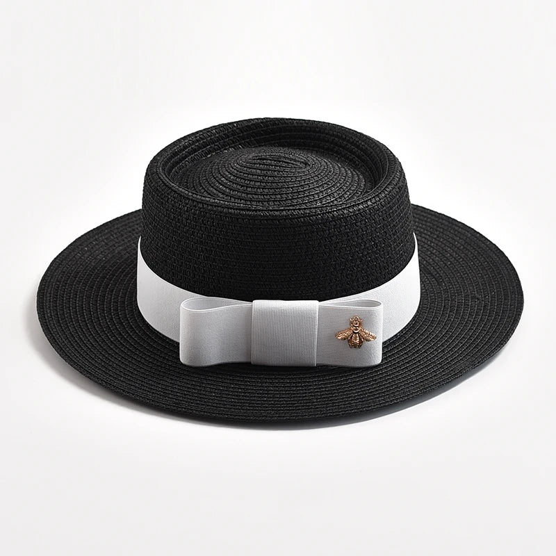 Elegancki kapelusz słomiany z kokardką
