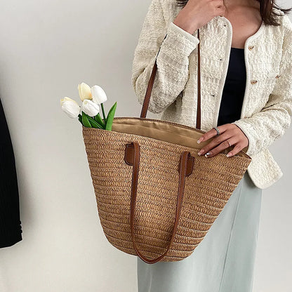 Słomiana torebka plażowa shopper