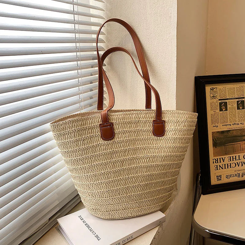 Słomiana torebka plażowa shopper