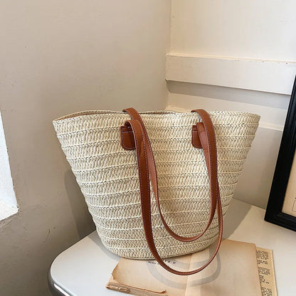Słomiana torebka plażowa shopper