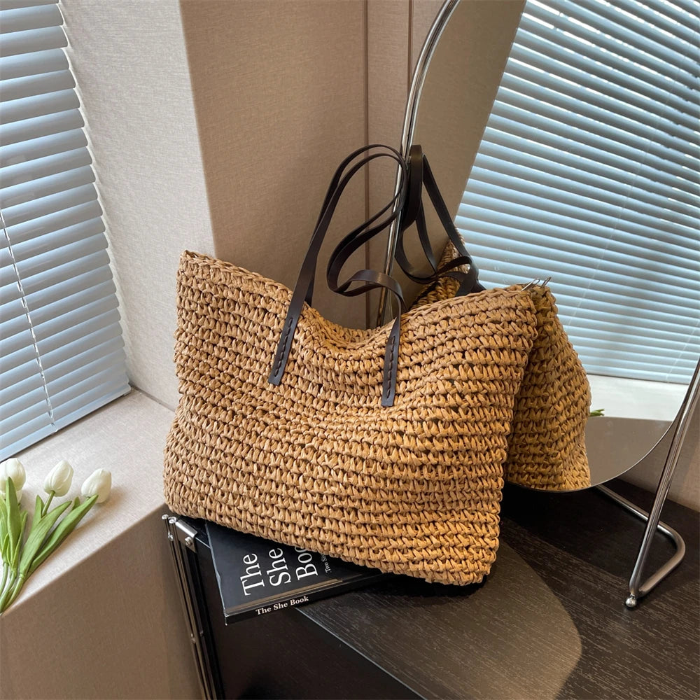 Torba plażowa shopper ratanowa