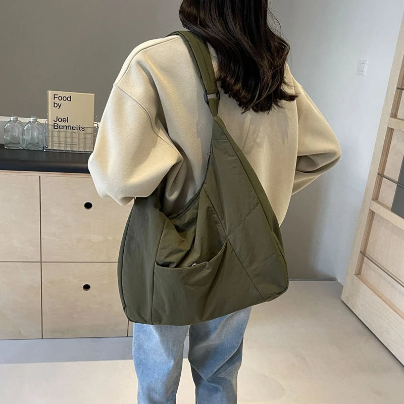 Nylonowa torba shopper z kieszenią