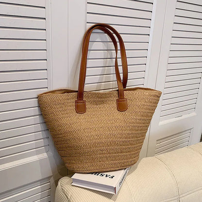 Słomiana torebka plażowa shopper