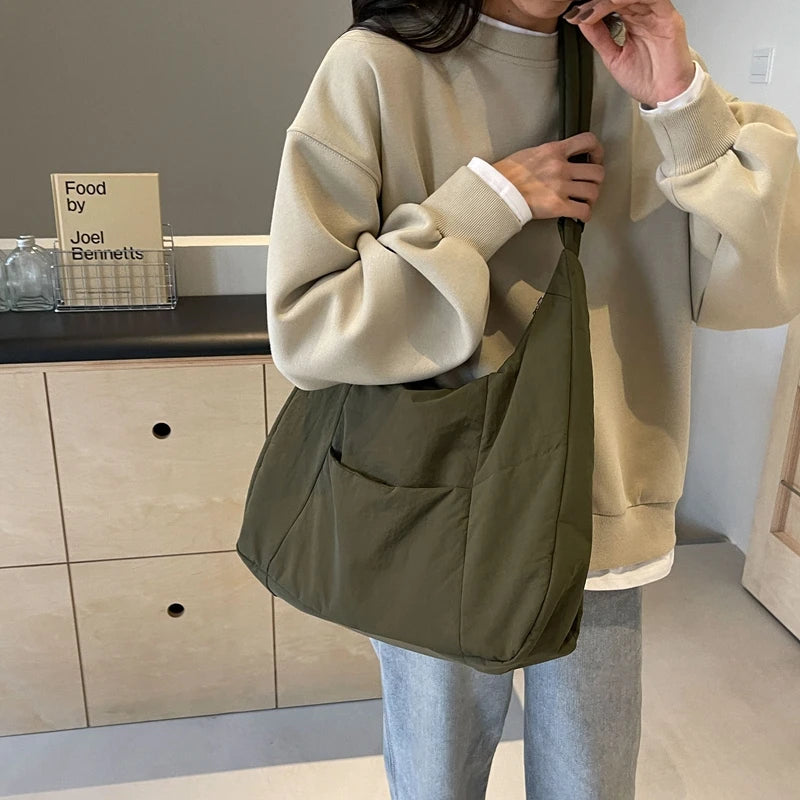 Nylonowa torba shopper z kieszenią