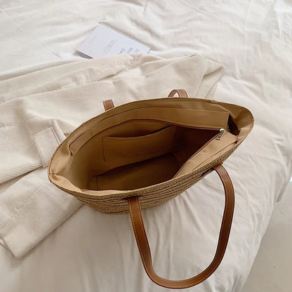 Słomiana torebka plażowa shopper