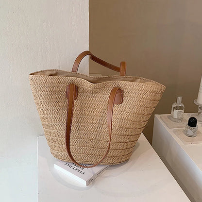 Słomiana torebka plażowa shopper