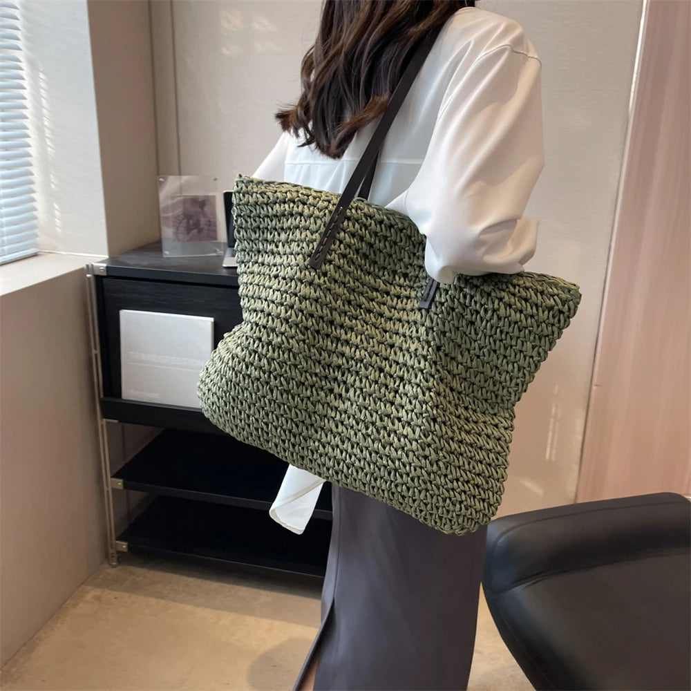 Torba plażowa shopper ratanowa
