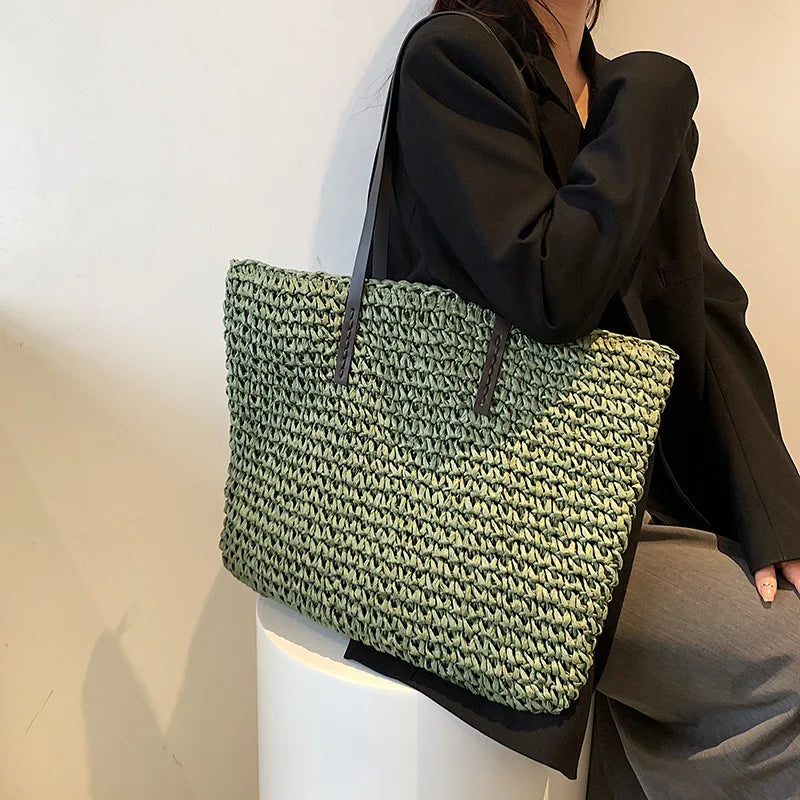 Torba plażowa shopper ratanowa