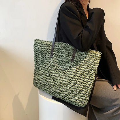 Torba plażowa shopper ratanowa