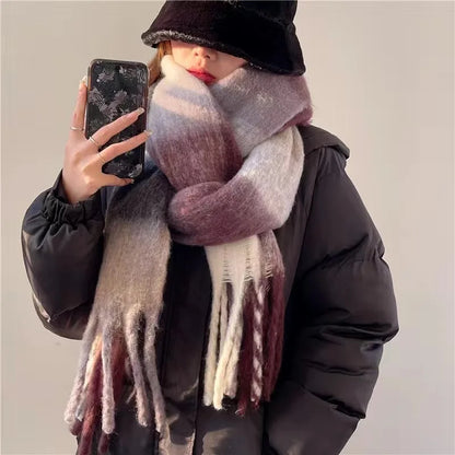 Zimowy gruby szalik