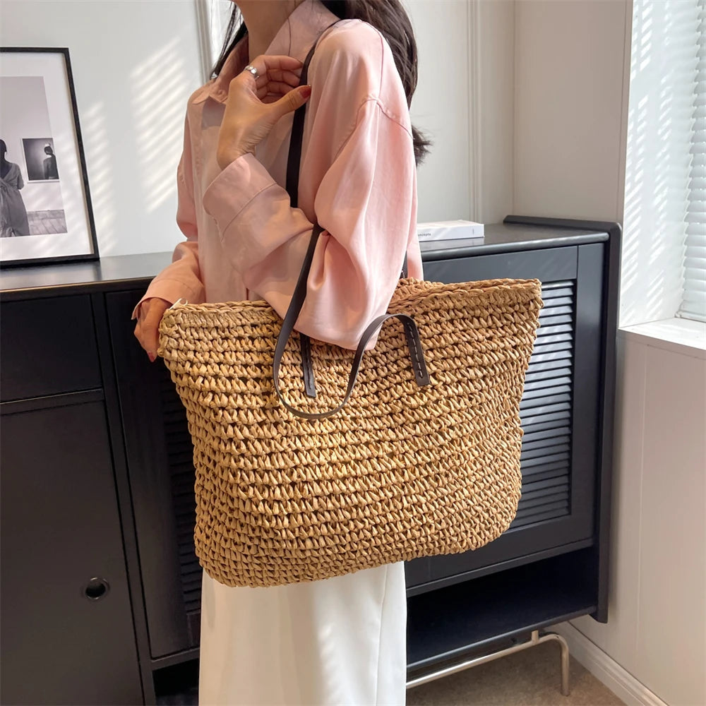 Torba plażowa shopper ratanowa