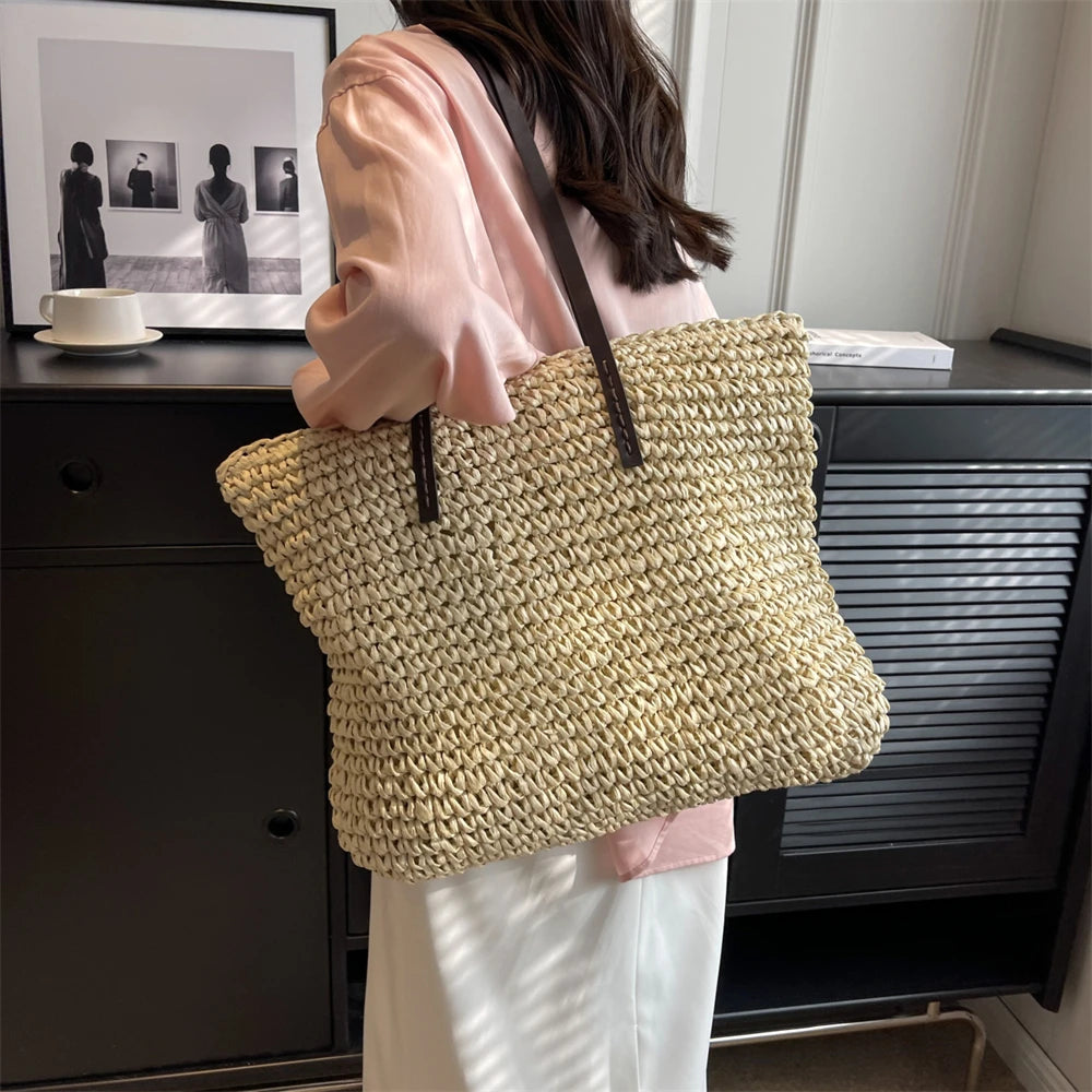 Torba plażowa shopper ratanowa