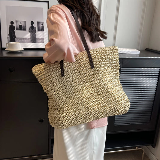 Torba plażowa shopper ratanowa