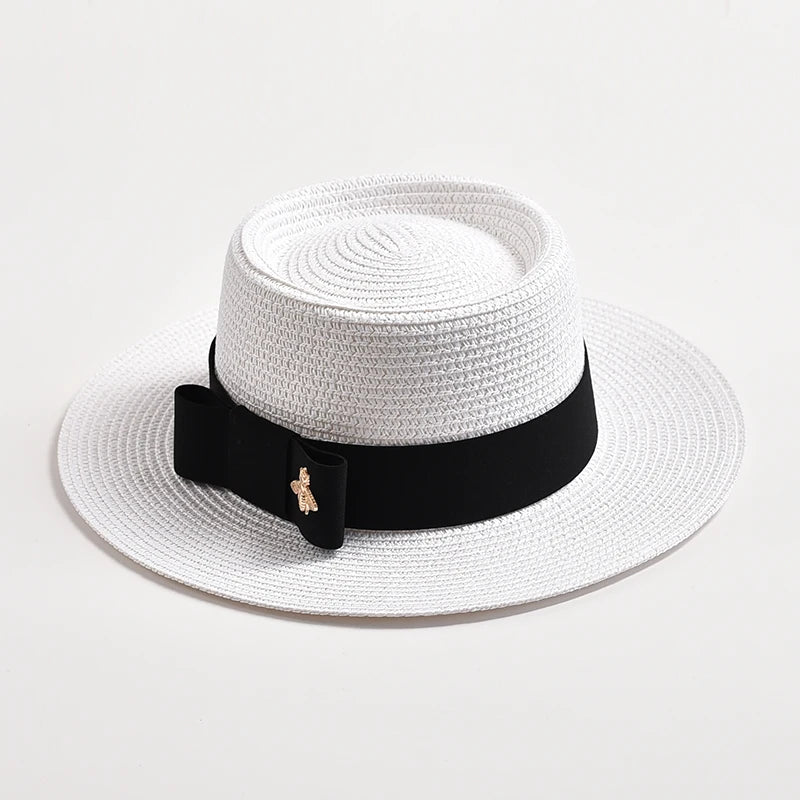 Elegancki kapelusz słomiany z kokardką