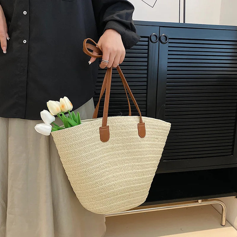 Słomiana torebka plażowa shopper