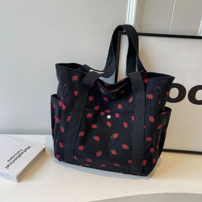 Sztruksowa shopperka w owoce