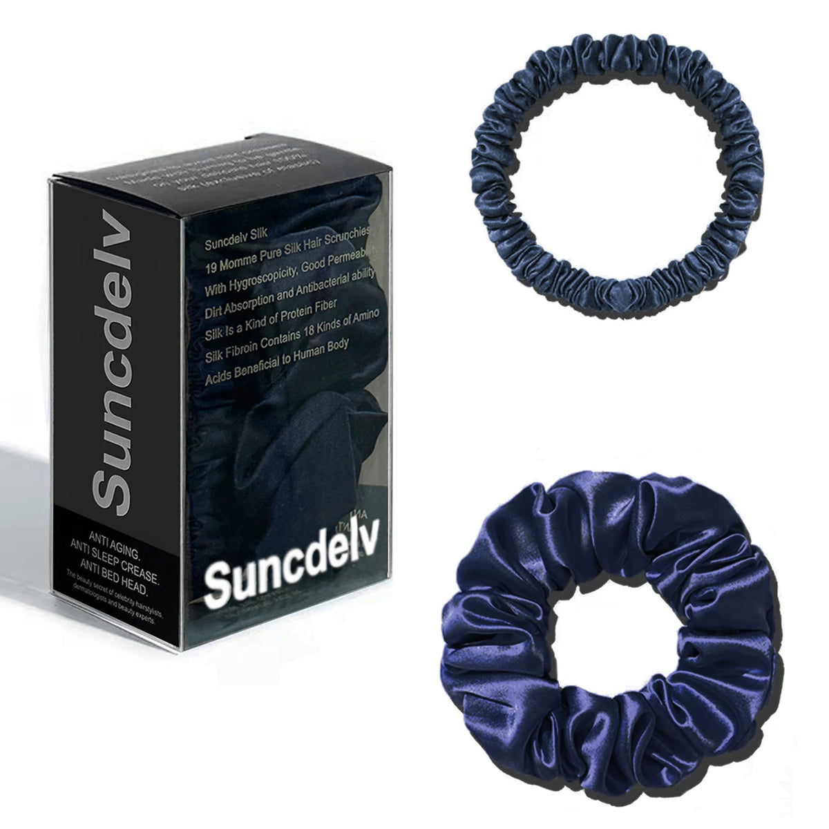 Komplet jedwabnych gumek do włosów