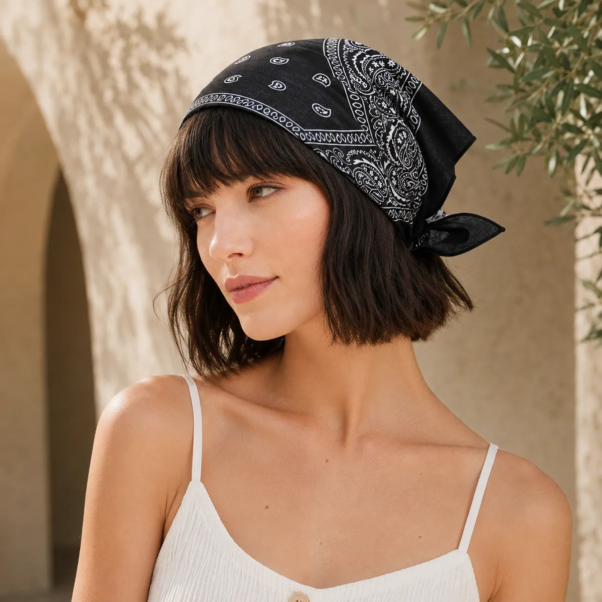 Bawełniana bandana unisex z klasycznym wzorem