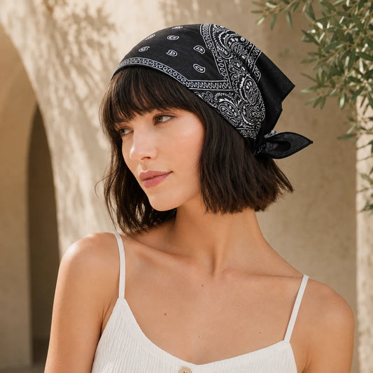 Bawełniana bandana unisex z klasycznym wzorem