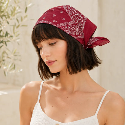 Bawełniana bandana unisex z klasycznym wzorem