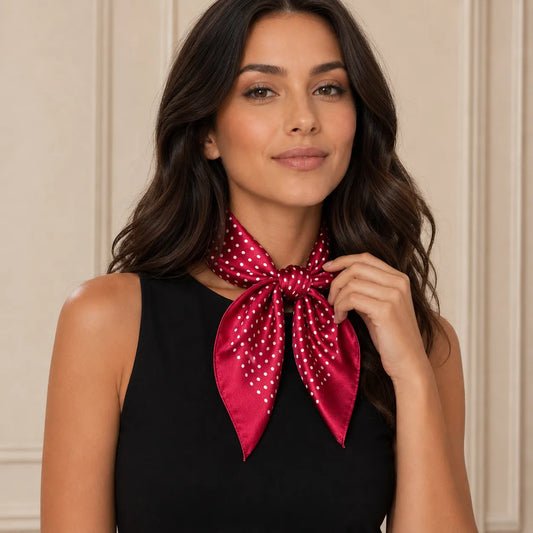 Apaszka damska w groszki z eleganckim połyskiem