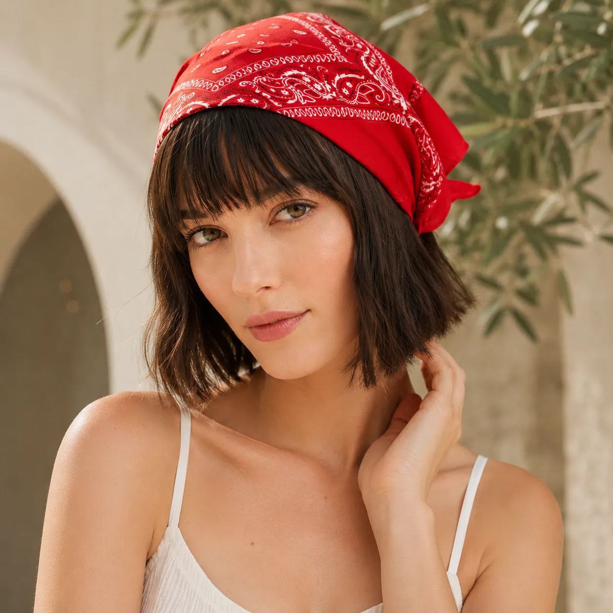 Bawełniana bandana unisex z klasycznym wzorem